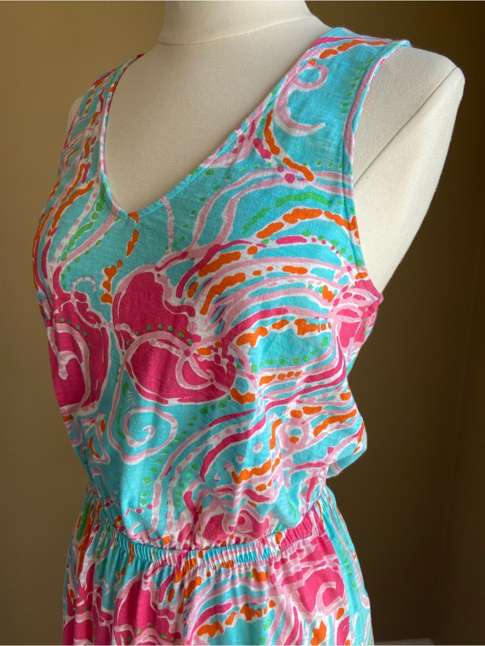 Lilly Pulitzer Jellies Be Jammin Mills Maxi Dress- XSmall- Grail Print Tropical - Picture 3 of 13